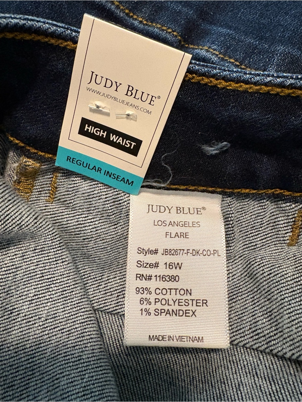 Judy Blue High Waisted Trouser Flare Size 16-New W/Tags - Picture 4 of 8